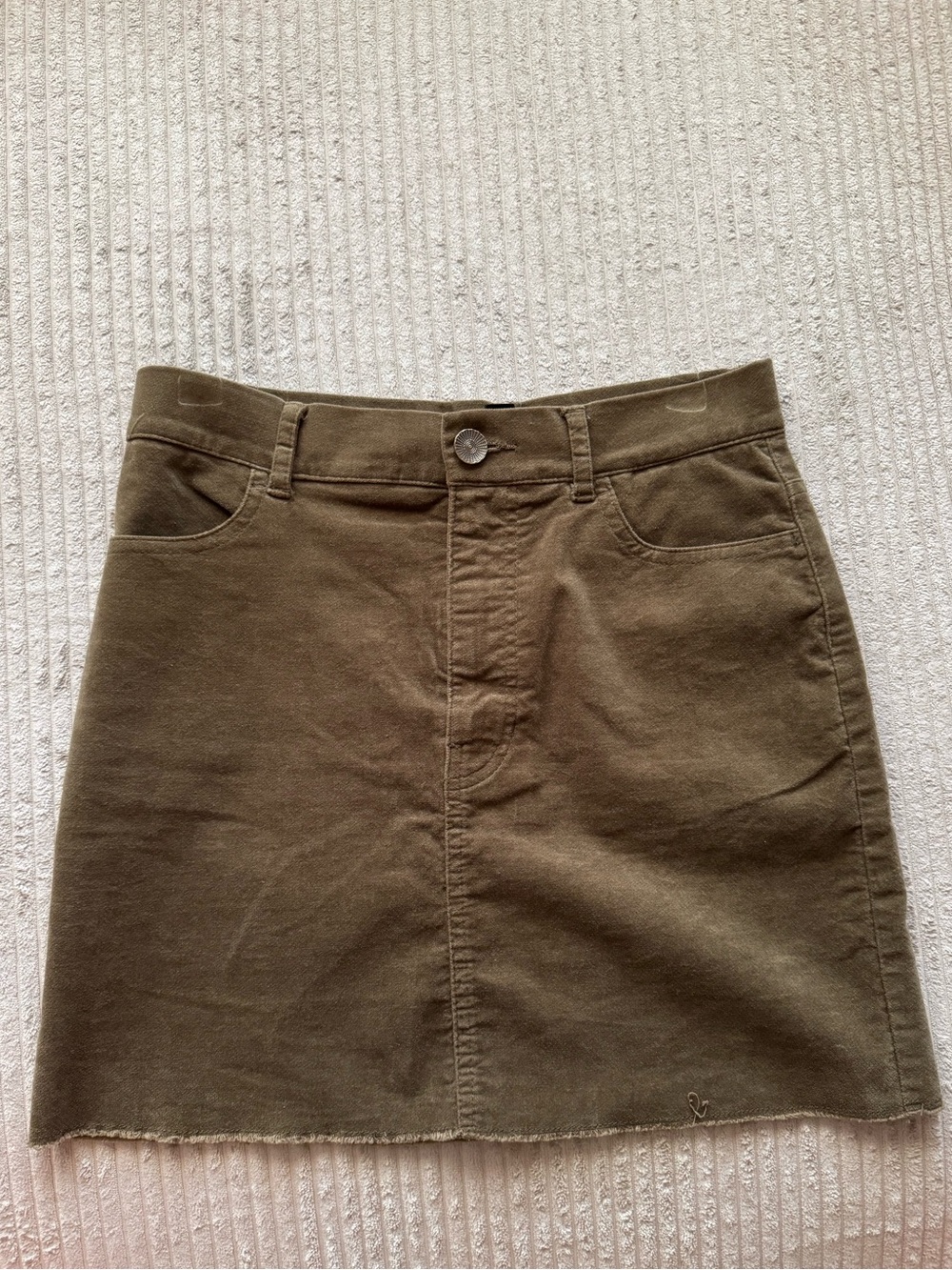 Forever 21 Olive Green Velvet Mini Skirt